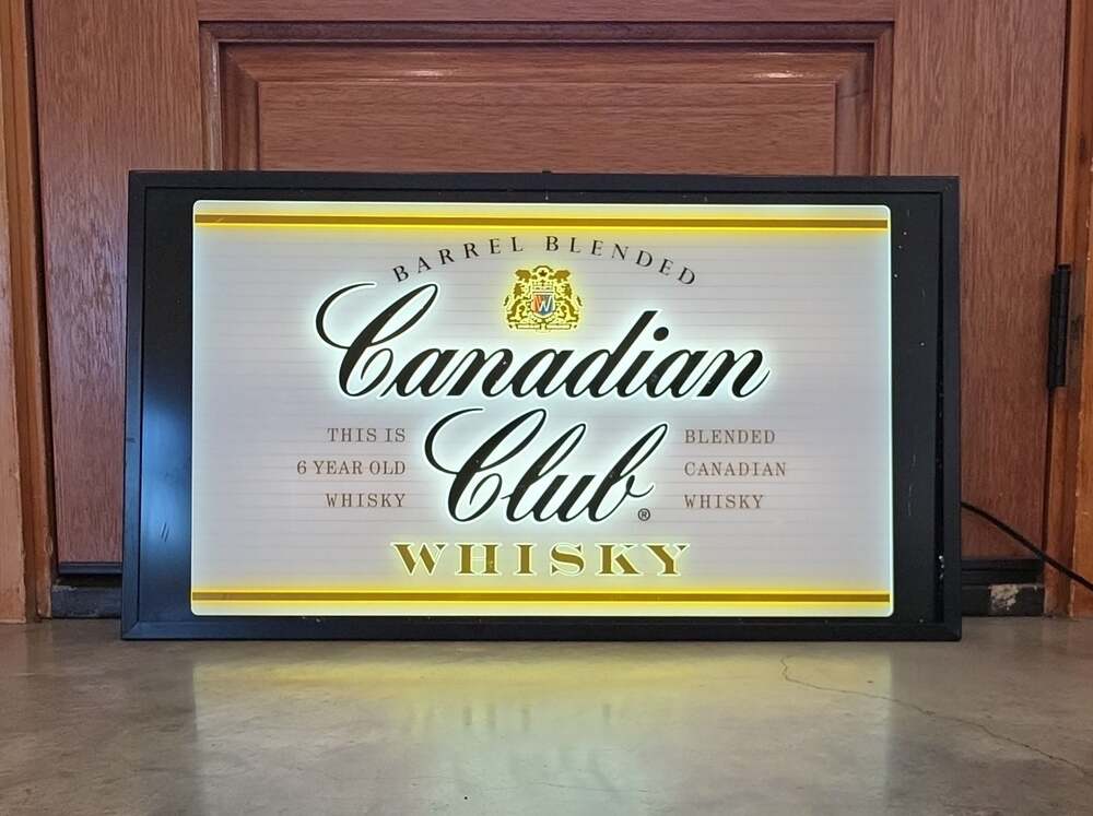 Canadian Club Whisky Vintage Rectangular LED Lighted Advertising Bar Sign